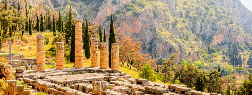 The Oracle Delphi with the Temple of Apollo